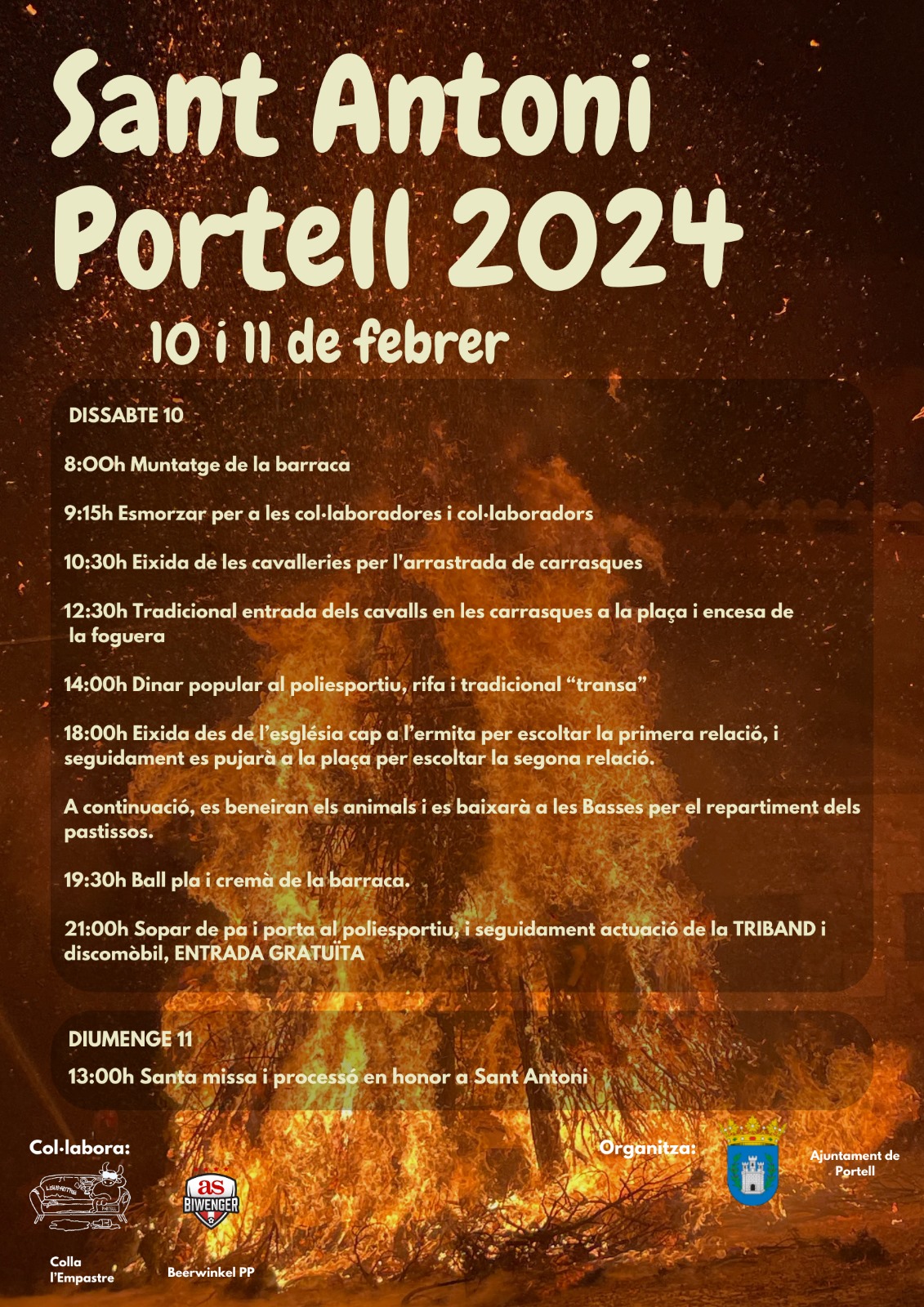 La fiesta del fuego invernal se vivirá en Portell el 10 y 11 de febrero